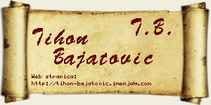 Tihon Bajatović vizit kartica